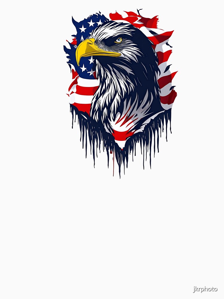 portrait of an eagle against the background of the flag by jkrphoto