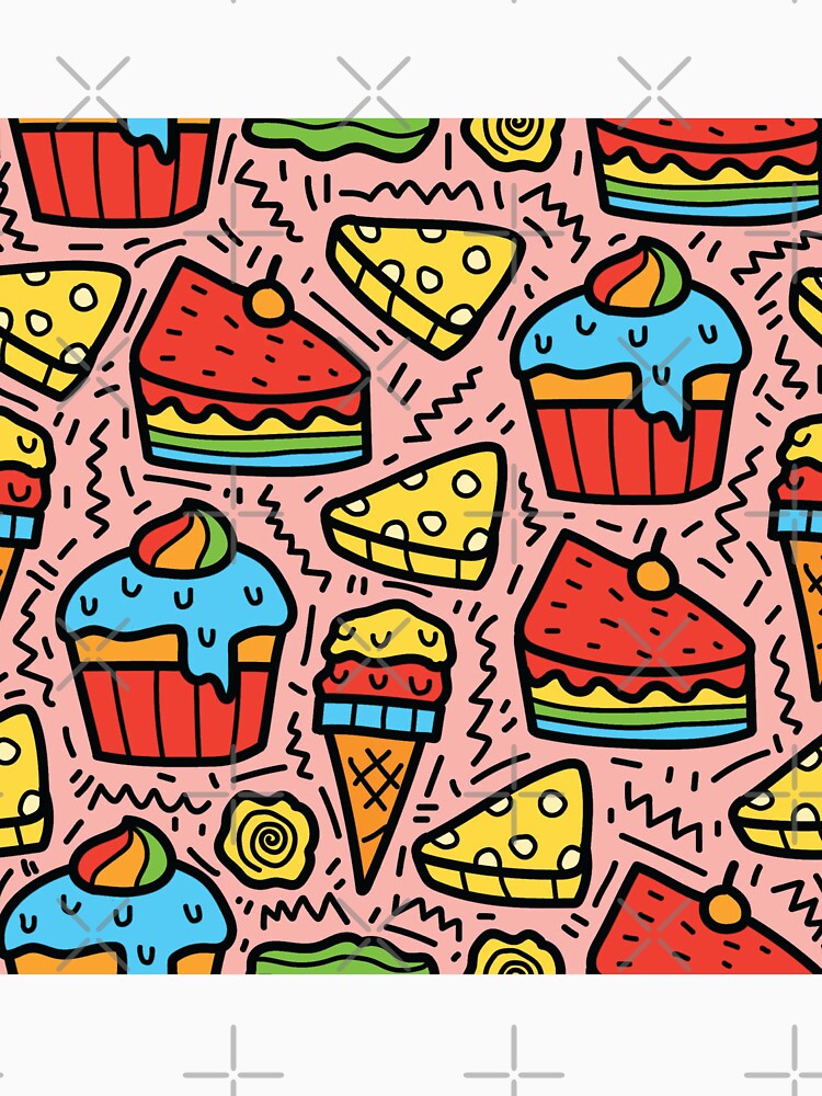 Hand Drawn Cartoon Doodle Dessert Pattern Design by Peekonet