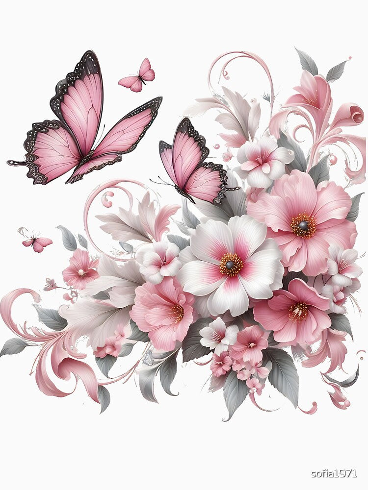 For Mom 2024: 3D Flowers with Butterflies by sofia1971