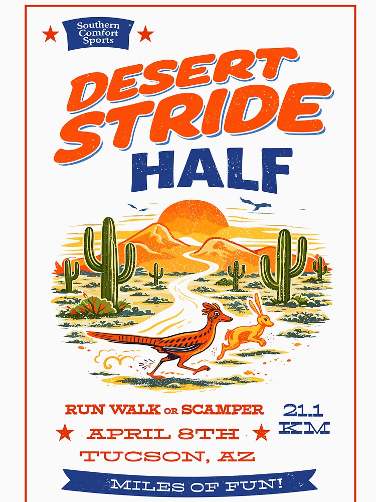 Desert Stride Half Marathon Poster by Matinez Pink