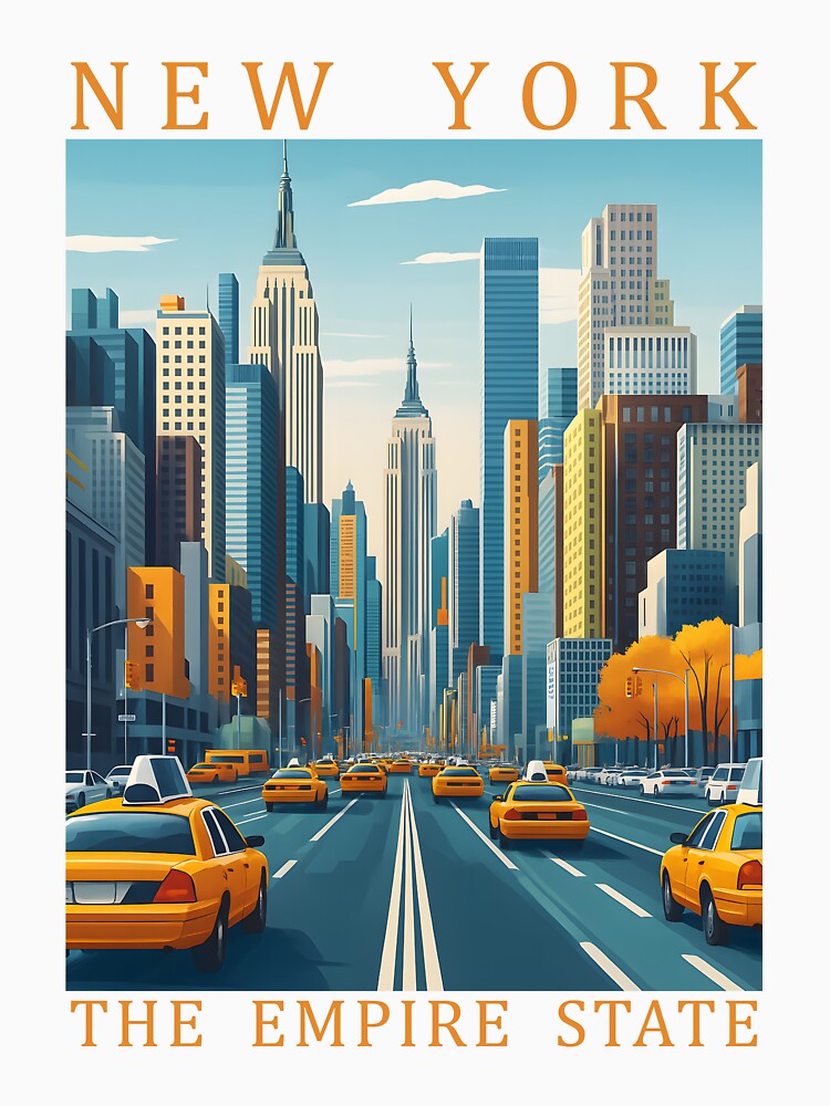 32 New York Travel Poster by Lucy Goosy Art