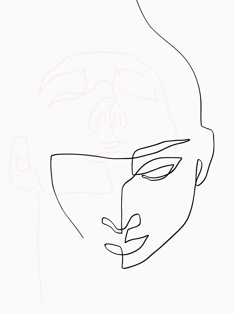 2 Faces - Abstract Line Art by TheRedFinch