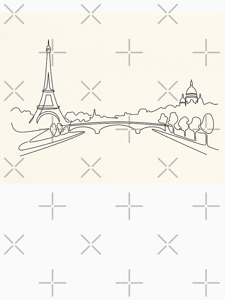 Minimalist Paris Skyline Continuous Line Art by PixorStudio