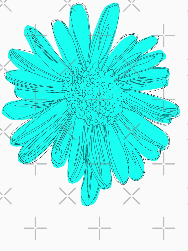 Blue Daisy flower line art by Fransyn