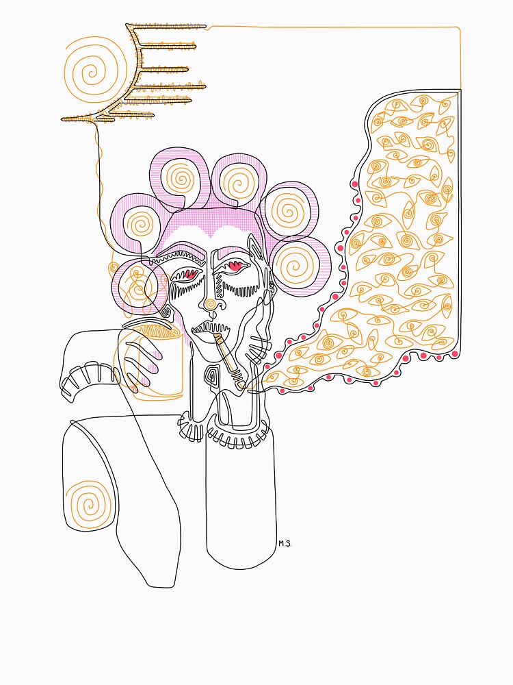 One Line with Pattern Abstract Woman by skapyakmeghan