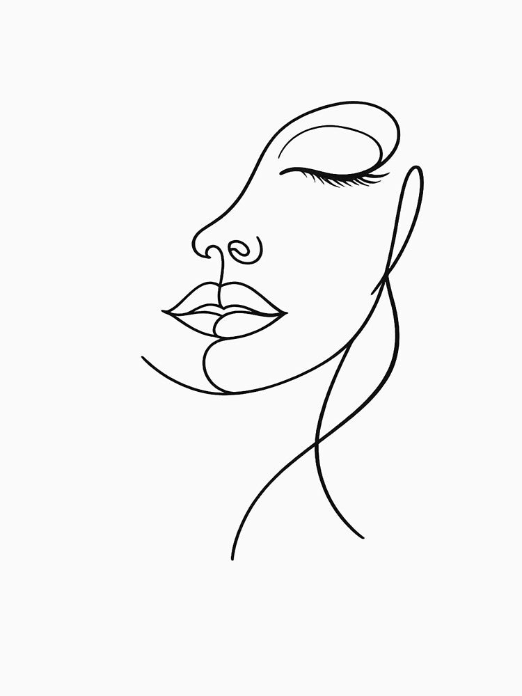 Minimalist One Line Woman Face Art | Abstract Feminine Line Drawing by sosservice