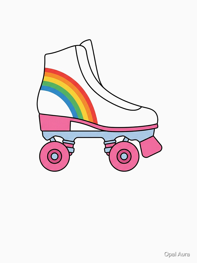 Retro Rainbow Roller Skate 80s Aesthetic by Opal Aura