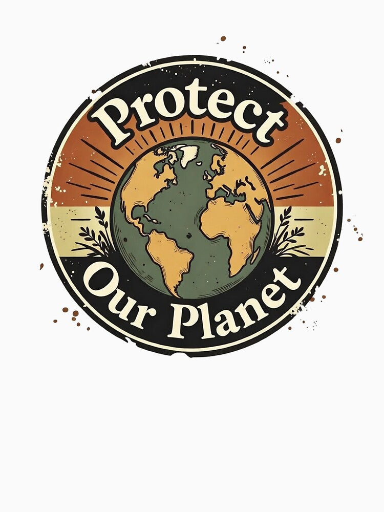 Protect Our Planet | Vintage Sustainable Living Graphic by InkWeaveShop