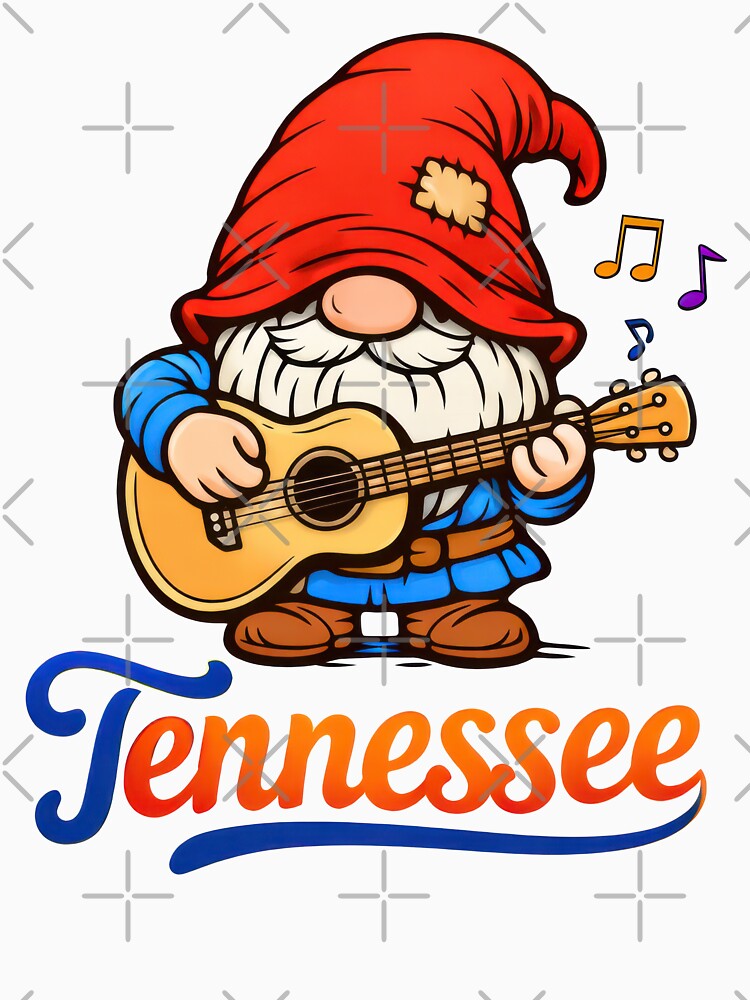 Tennessee Gnome Playing Guitar with Musical Notes by Moriarty's Digital Visions
