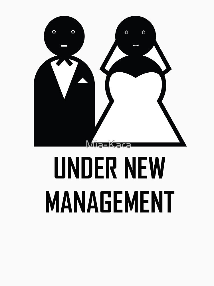 Under New Management. Married. Wedding Gift for the groom by Mia-Kara