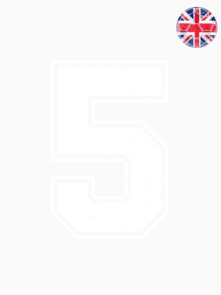 Soccer player Jersey number 5 Uk Flag by LiviuGligoros