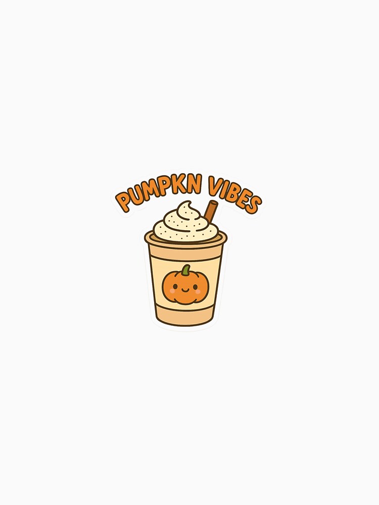 Pumpkin Vibes – Cute Fall Pumpkin Spice Latte Sticker by Sehrish Naeem