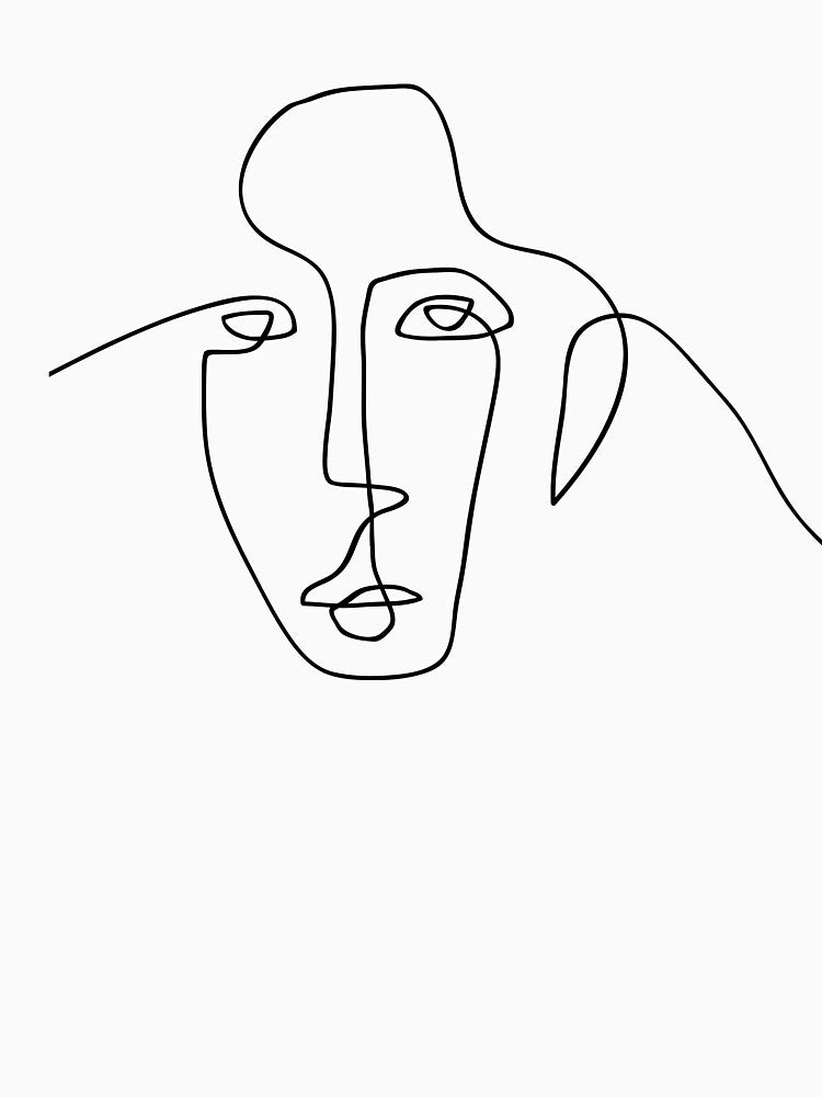 One Face - One Line Art by TheRedFinch