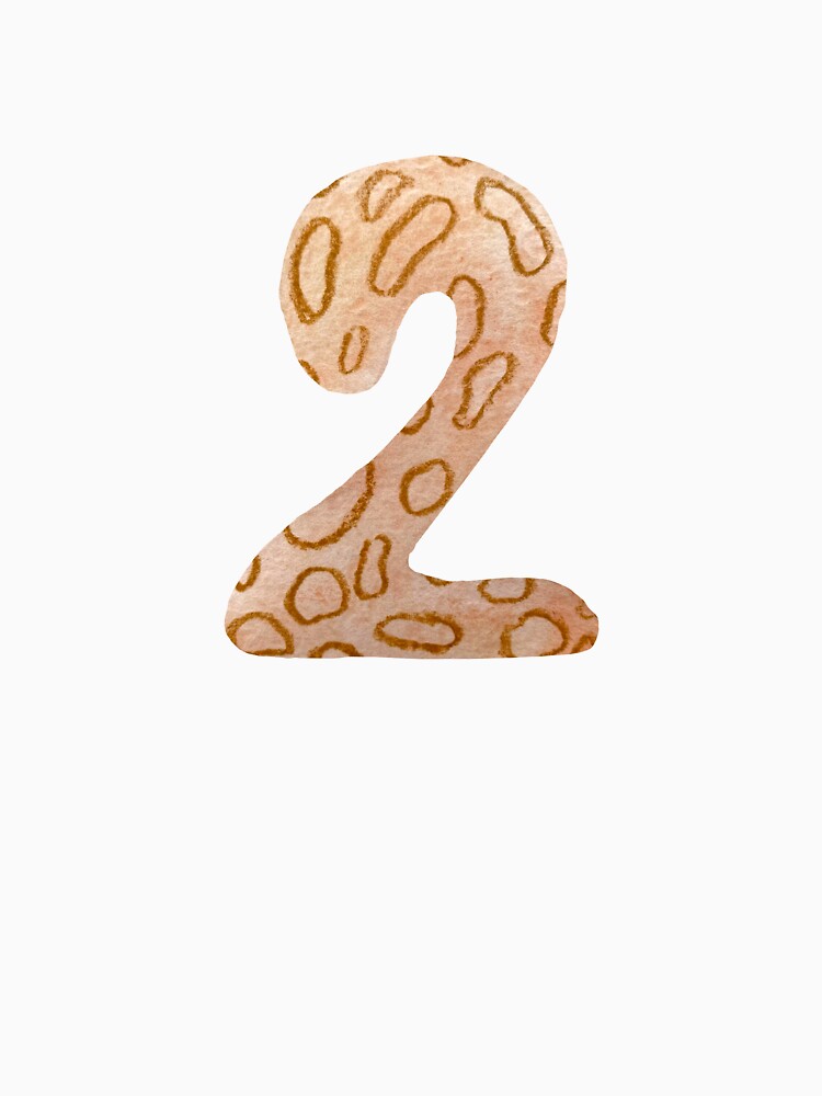 Number two figure textured a watercolor sketch black by Yana Mustafina | Boho Soulful Designs