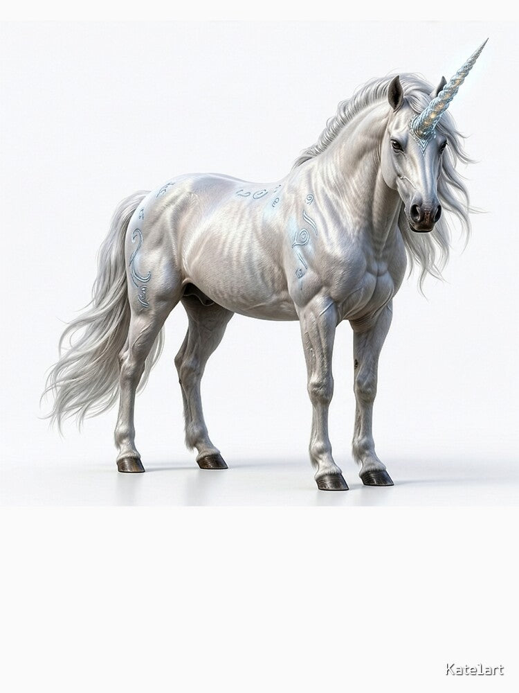 silver white unicorn magical by Kate1art
