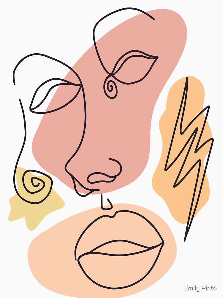 Abstract line portrait art by Emily Pinto