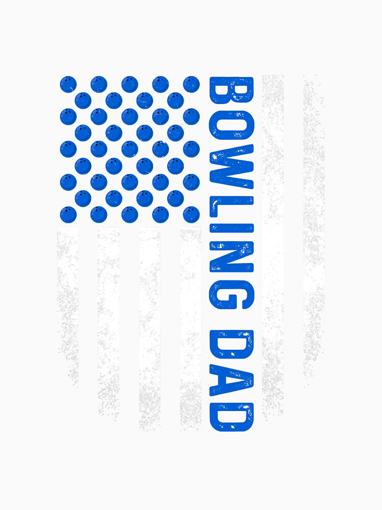 Proud Bowling Dad Retro Usa Flag by SkyCloudBlue