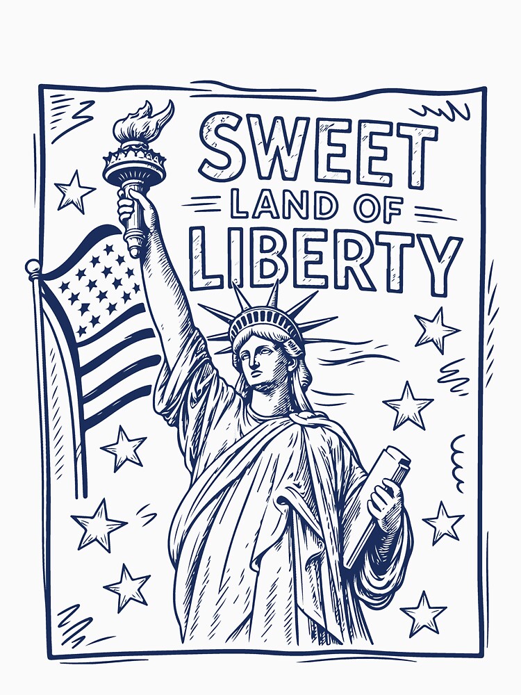 Sweet Land Of Liberty Retro Patriotic USA Flag Vintage 4th Of July Graphic by kiralynstration