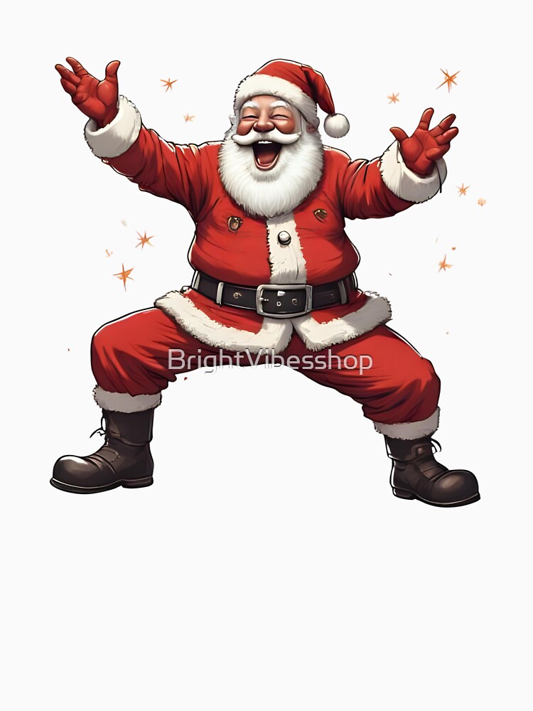 Excited Santa PNG | Happy Christmas Clipart | Cheerful Dancing Santa Sublimation File | Funny Holiday Digital Download for T-Shirts by BrightVibesshop