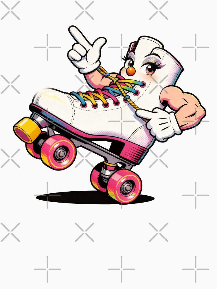 Retro 80s Disco Roller Skate Mascot by AliveStyle