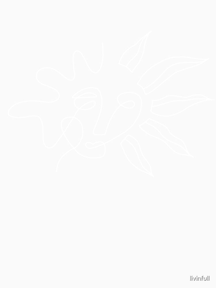 one line sunshine face (white line) by livinfull