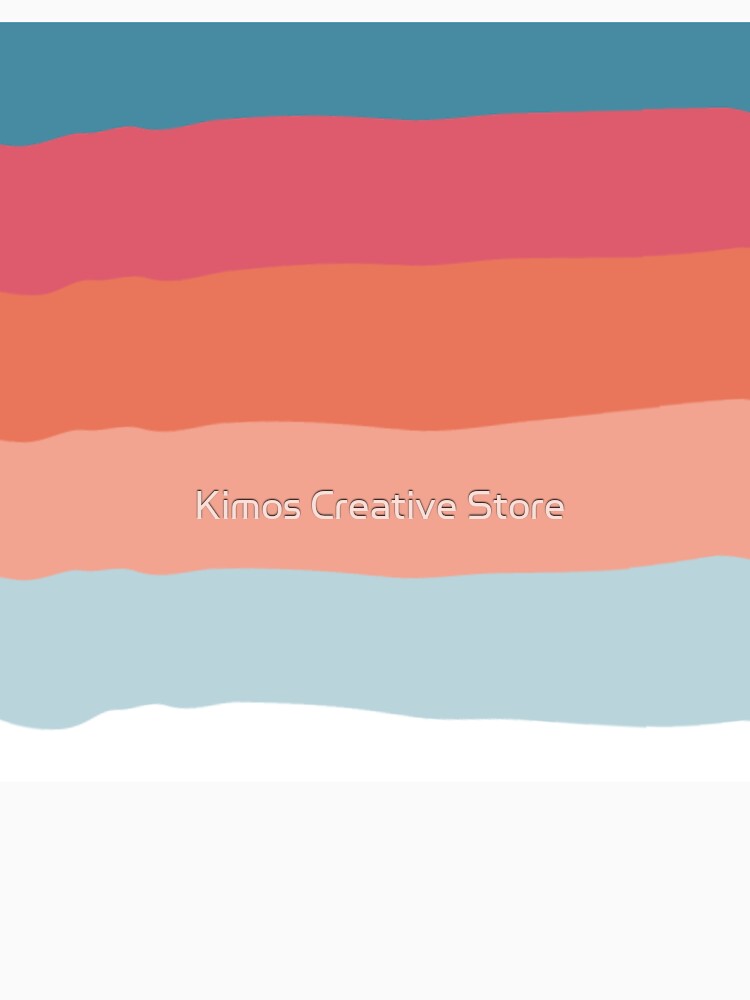 Abstract Sunset Waves Retro Color Block Pattern by Kimos Creative Store