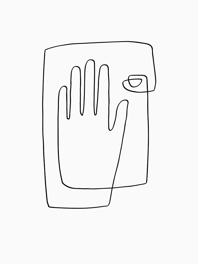 Abstract Half Hidden Face - One Line Art by TheRedFinch