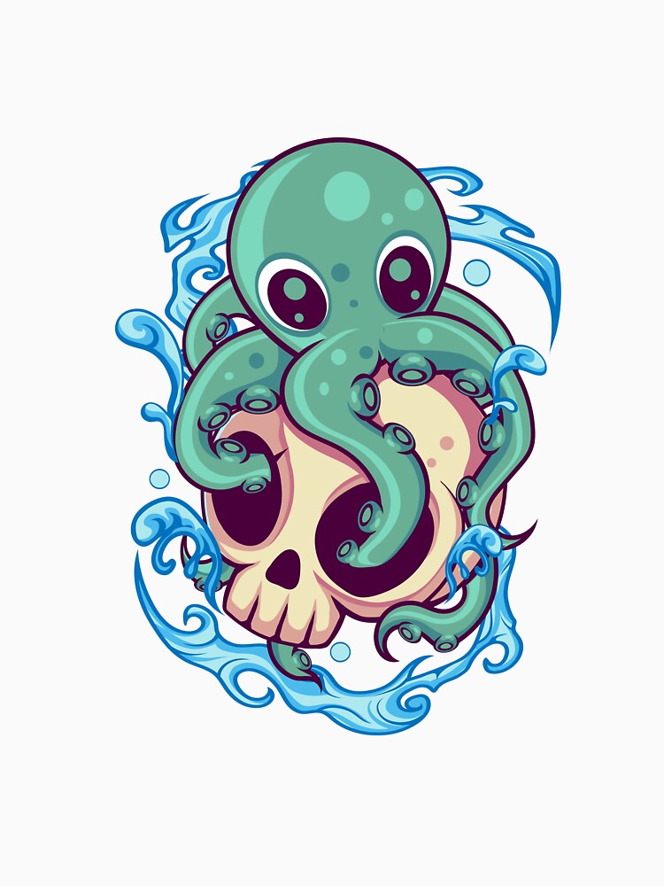 Octopus Skull Kawaii by DionArts