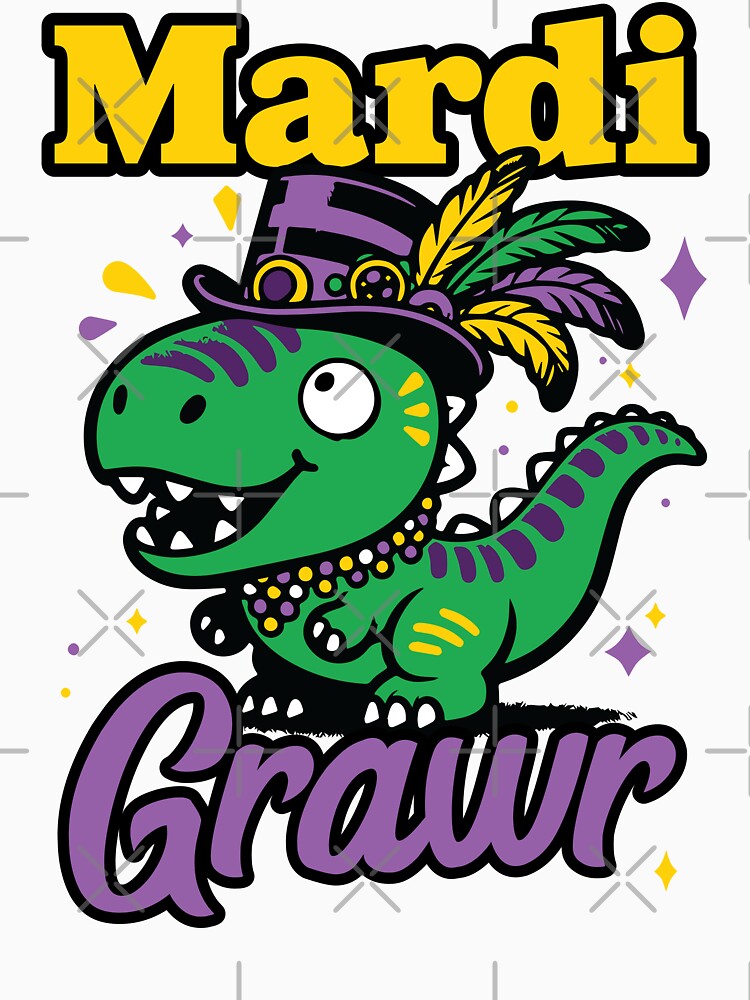 Mardi Grawr, Mardi Gras Dinosaur by PaulSDesign