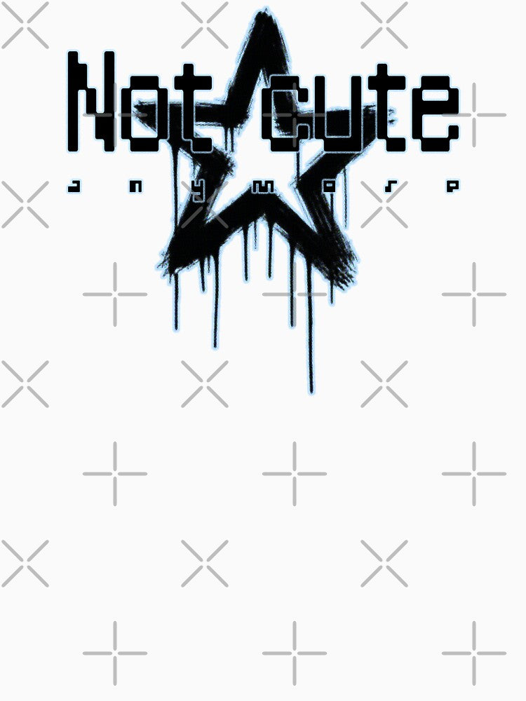 Not Cute Dripping Star Graphic T-Shirt | Y2K Cyber Grunge Streetwear | Edgy Blue Aesthetic | Alternative Fashion | K-Pop Inspired by Meivelle