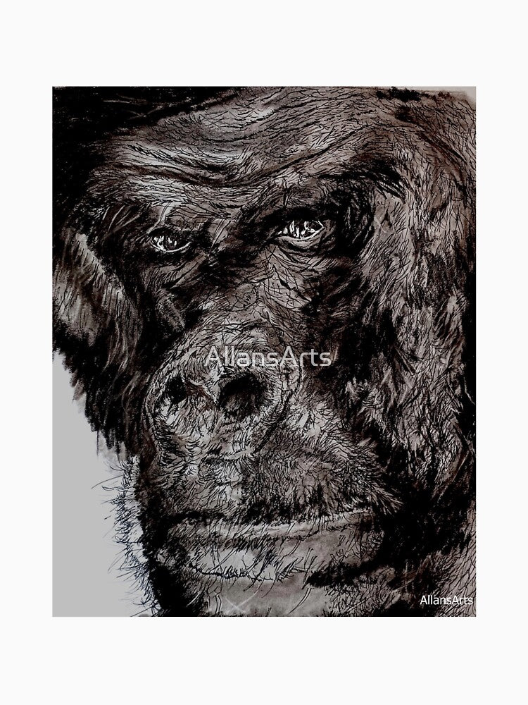 Hand drawn Gorilla by AllansArts