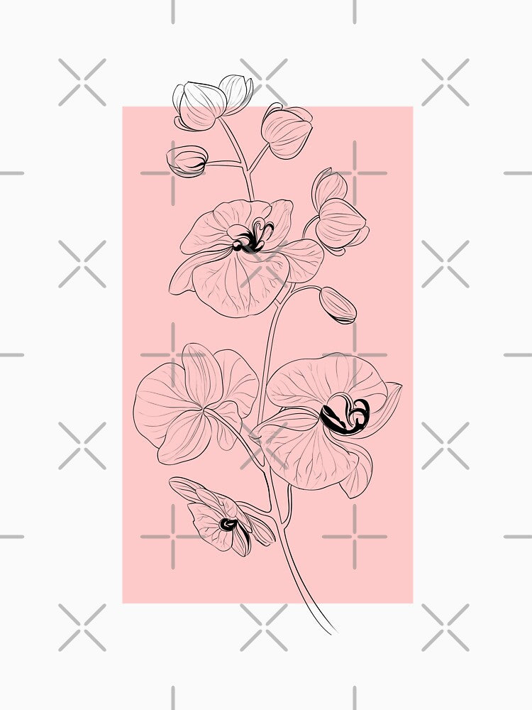 Orchid Flowers Botanical Drawing Line Art by dk-design85