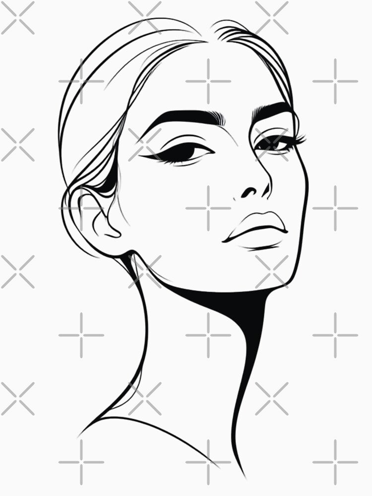 One Line Woman Face Drawing by MusesWhispers