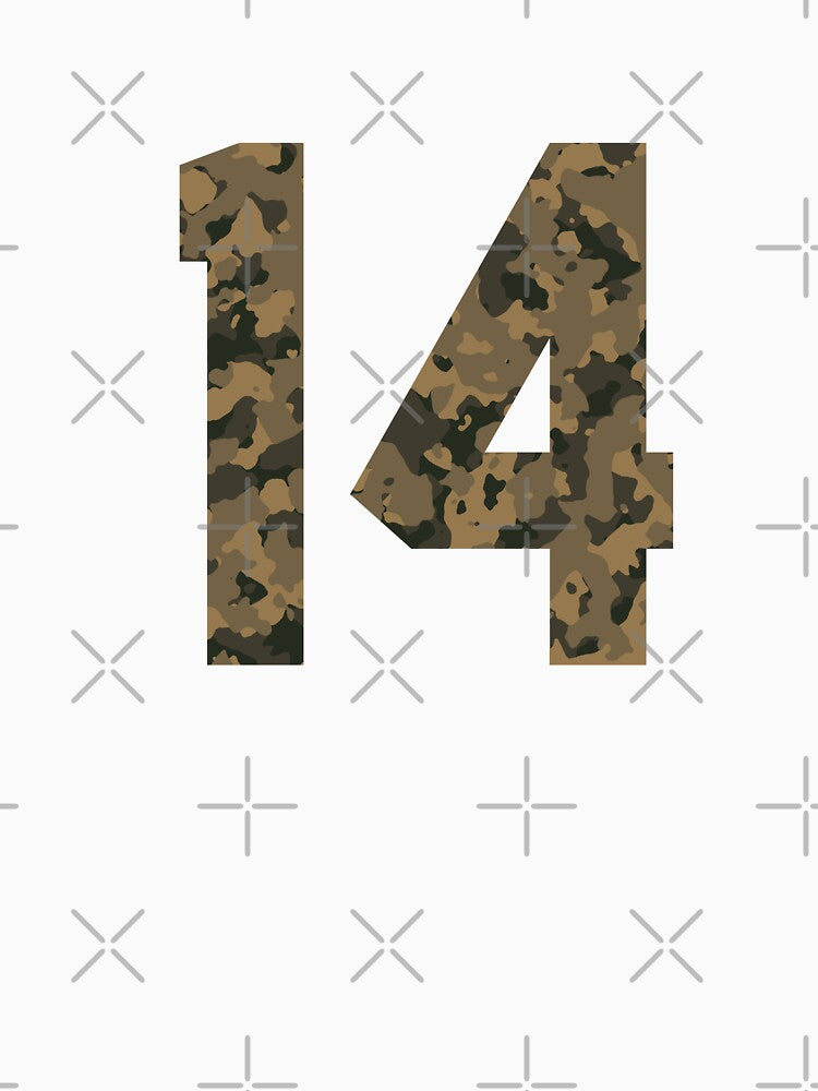 Army Camouflage Number 14 - Sports Numbers by NECHSTORE