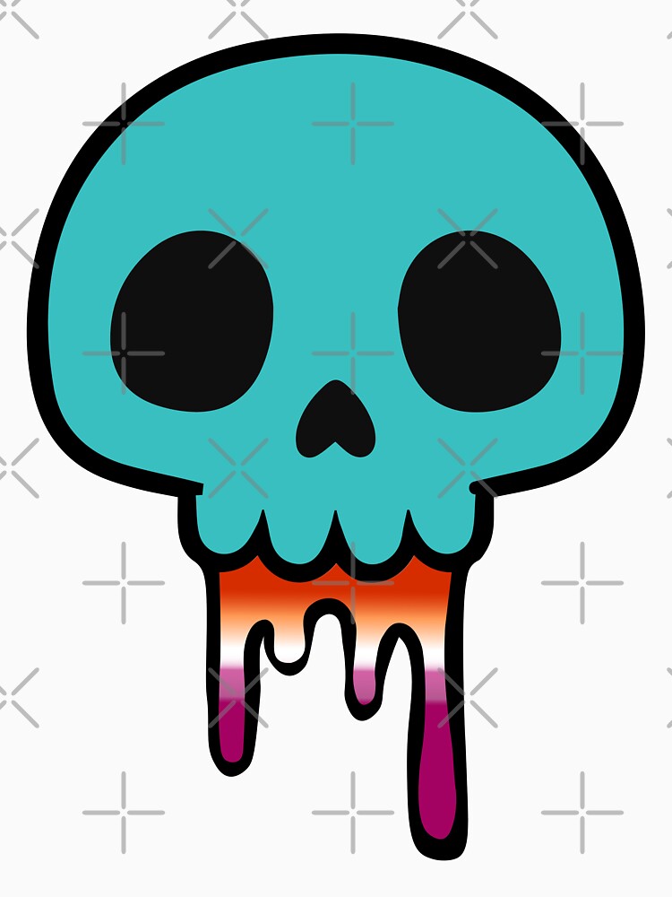 Dripping Skull – Lesbian Pride Cute Dark Aesthetic Skull Design by Cannaxes Studio