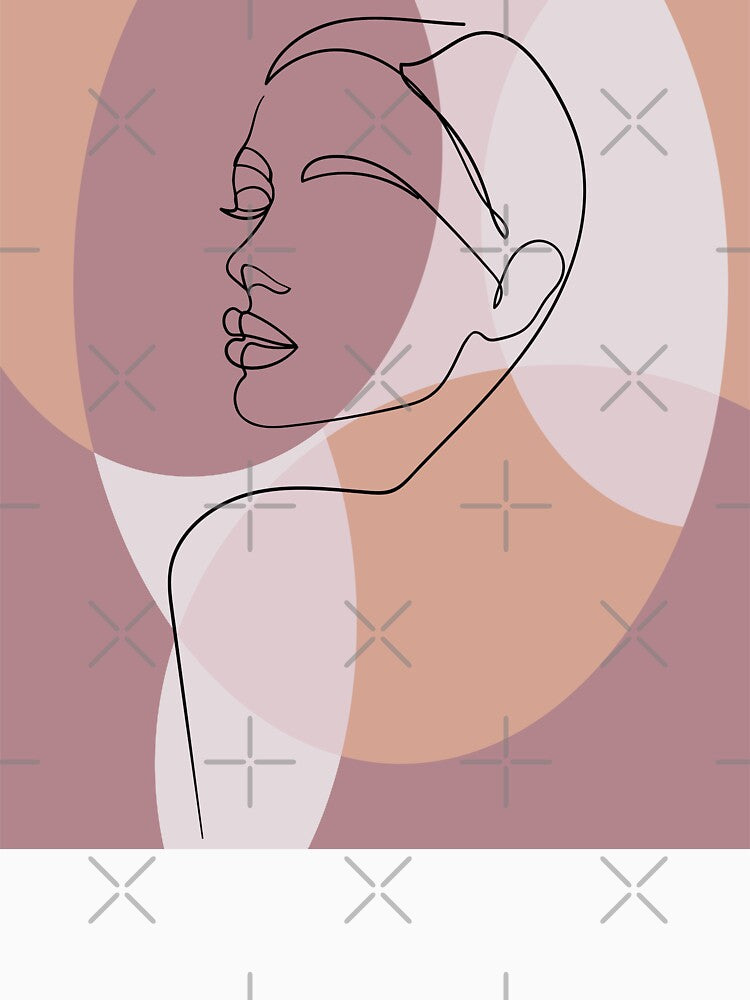 Boho Woman face, Line Art. by Ireneart369