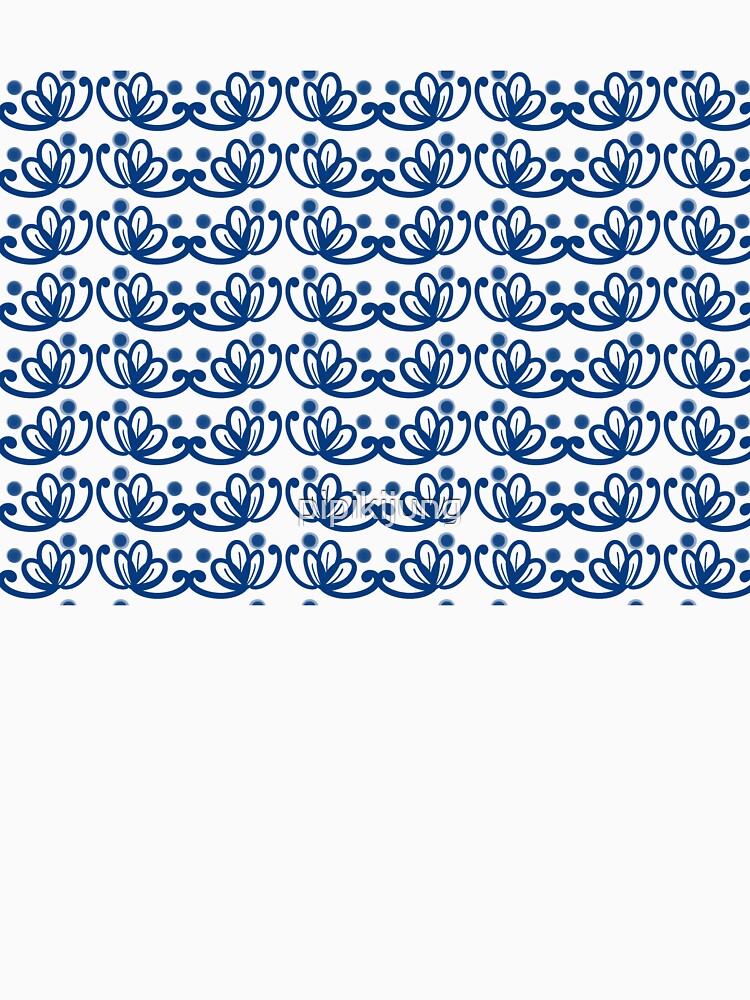 Blue flower hand drawn patter, hand drawing, free hand by pipikijung
