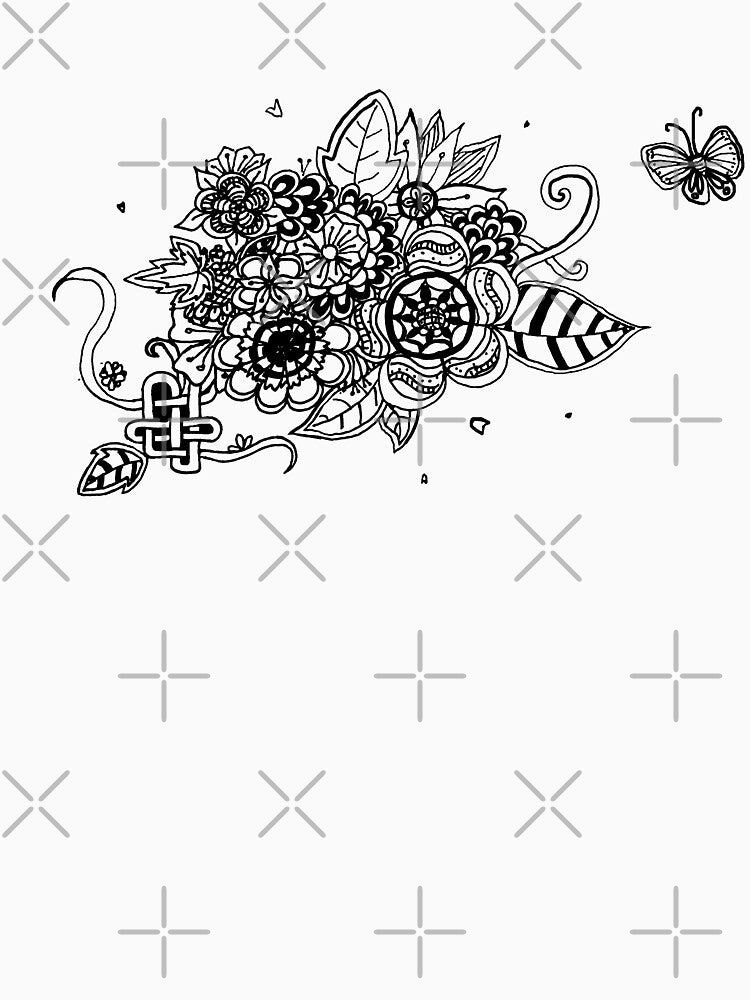 Flower garden - Black (Zentangle/ Doodle/ Mandala) by CreativityRoams