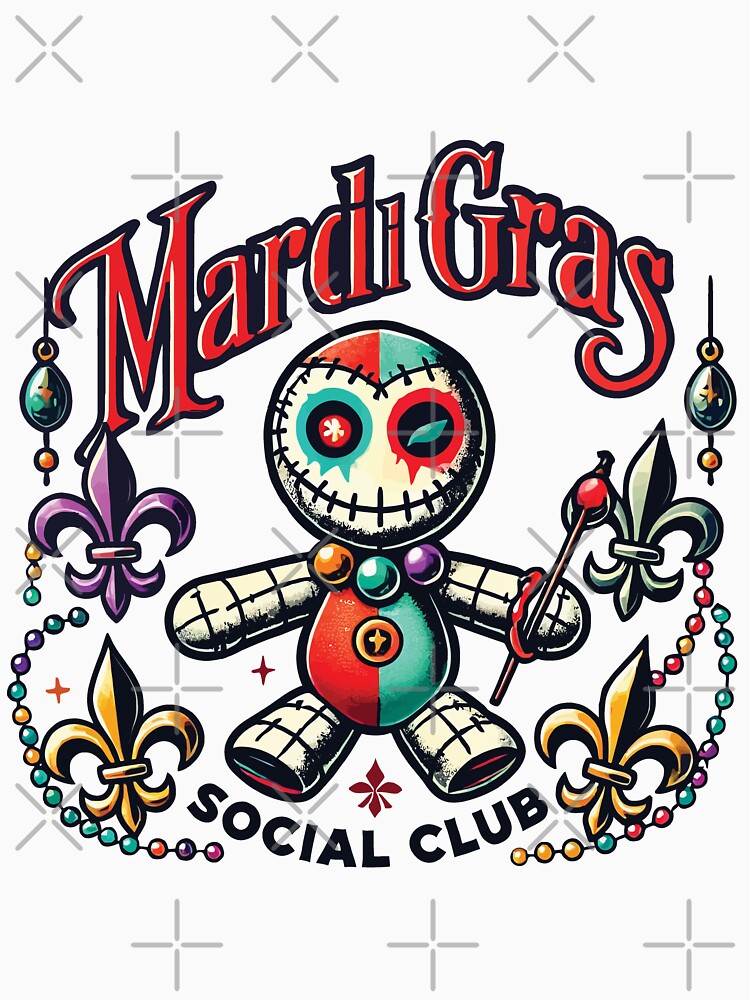 Mardi Gras Voodoo Doll Social Club Charm by LuminOrb