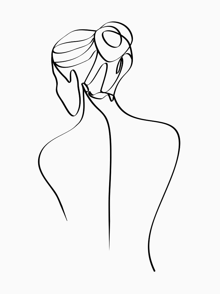 Woman Line Drawing by Tinteria