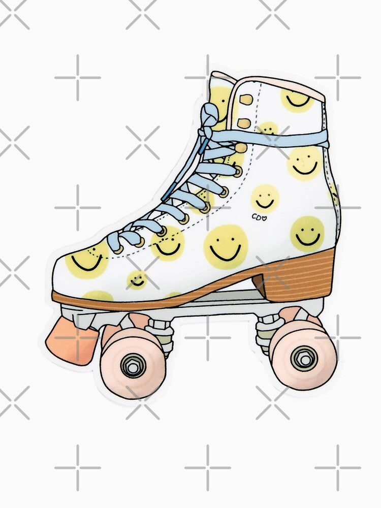 Retro Roller Skate Sticker – Colorful 70s Vibes Decal by Creative Spark