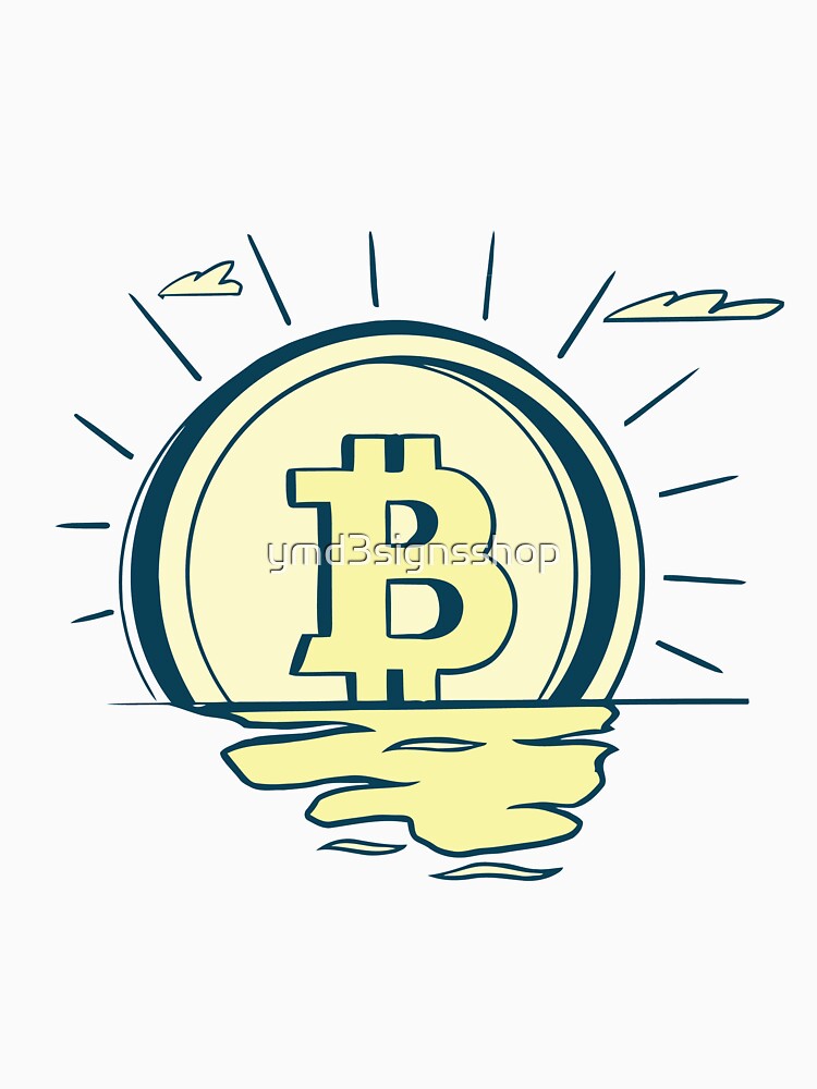 Retro bitcoin sunrise by ymd3signsshop