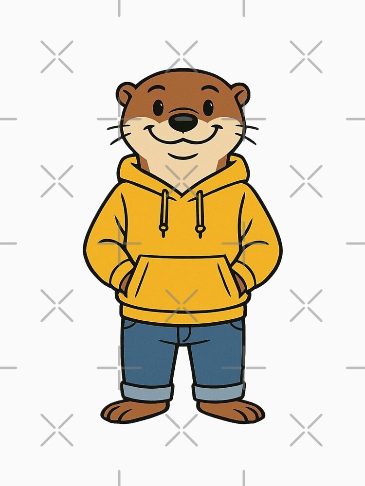 Cool Otter in Yellow Hoodie – Casual Animal Character by Confuzz1ed