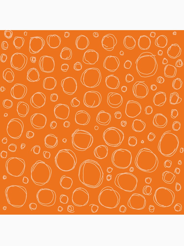 Orange Hand Drawn Circle Pattern Design by NancyMerkle