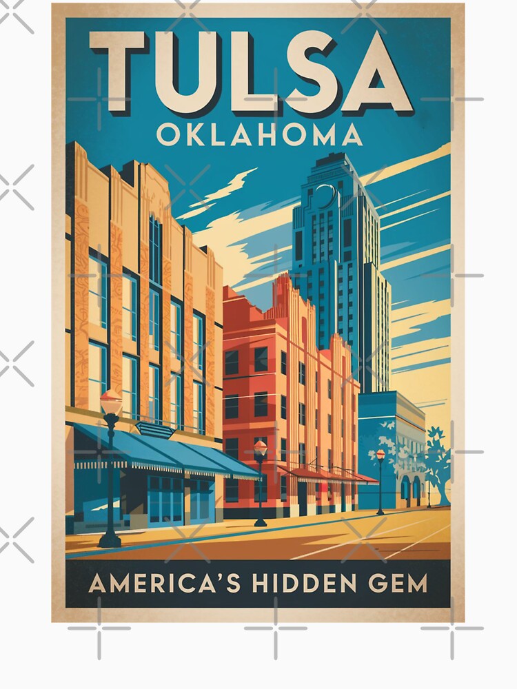 Tulsa Vintage Travel Poster by TravelerRat