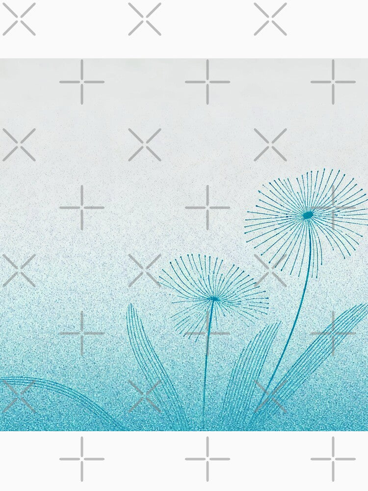 Serene Teal Gradient Dandelion Breeze by zzz888