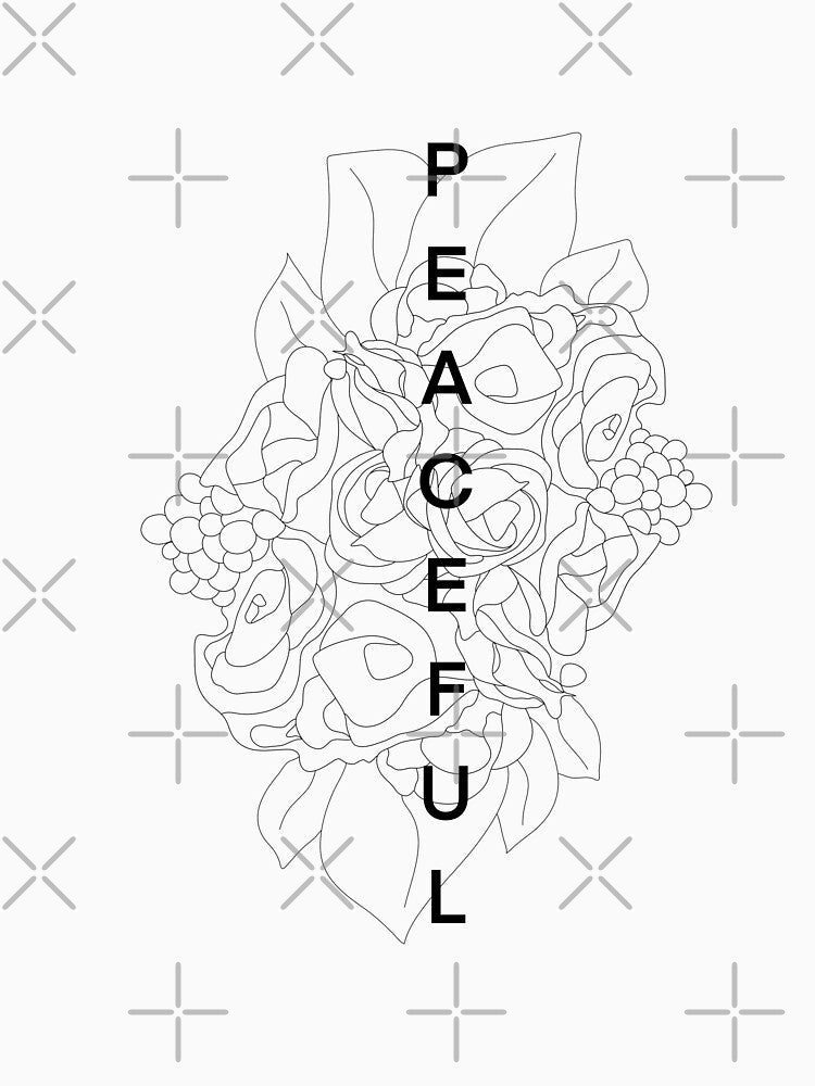 Peaceful Floral Line Art by wallflowerbee