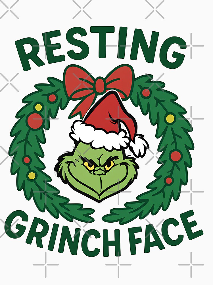Resting Grinch Face Christmas Design – Funny Holiday Grumpy Grinch Artwork by darryllouis245