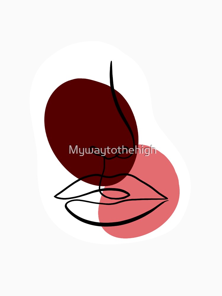 One line face art 2 colors by Mywaytothehigh