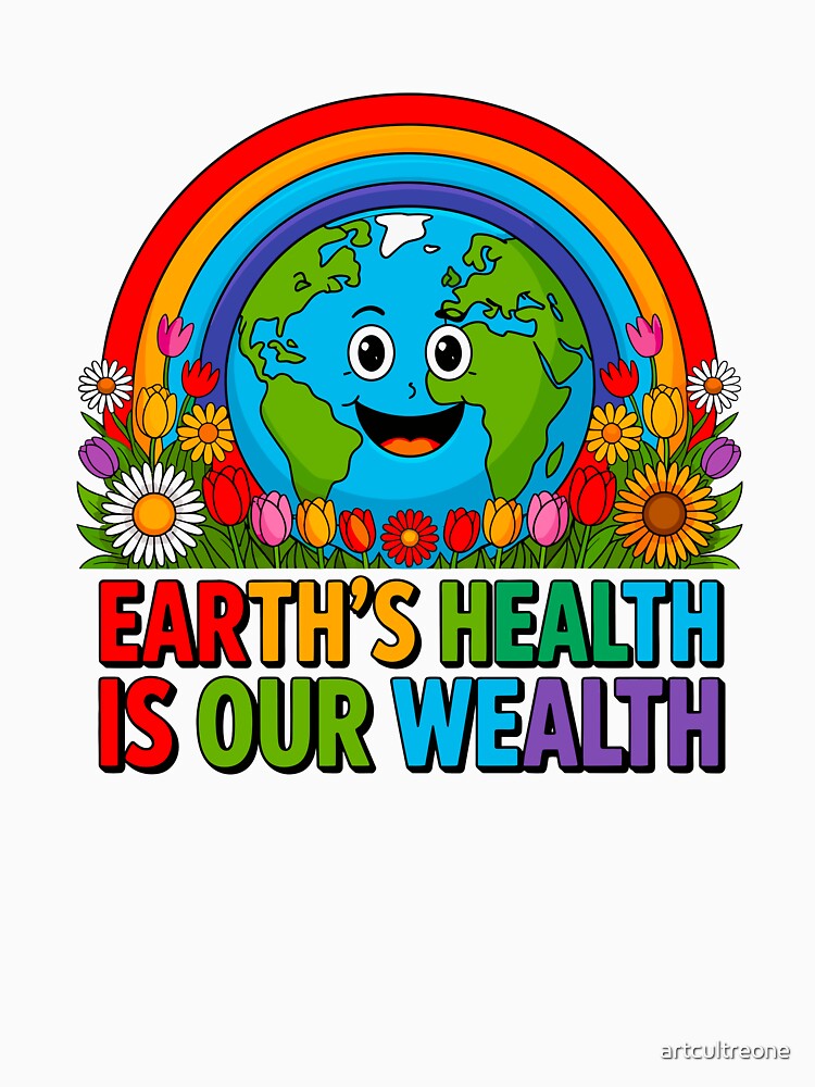 Earth's Health Is Our Wealth Earth Day Environmentalist Planet Lover by artcultreone